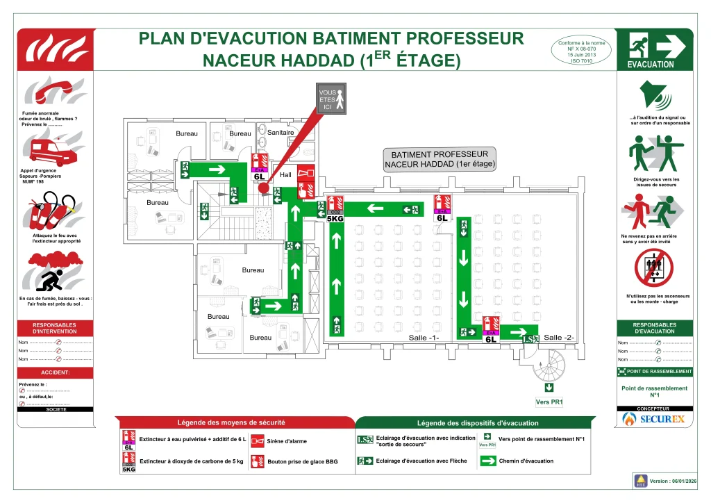 plan d'évacuation