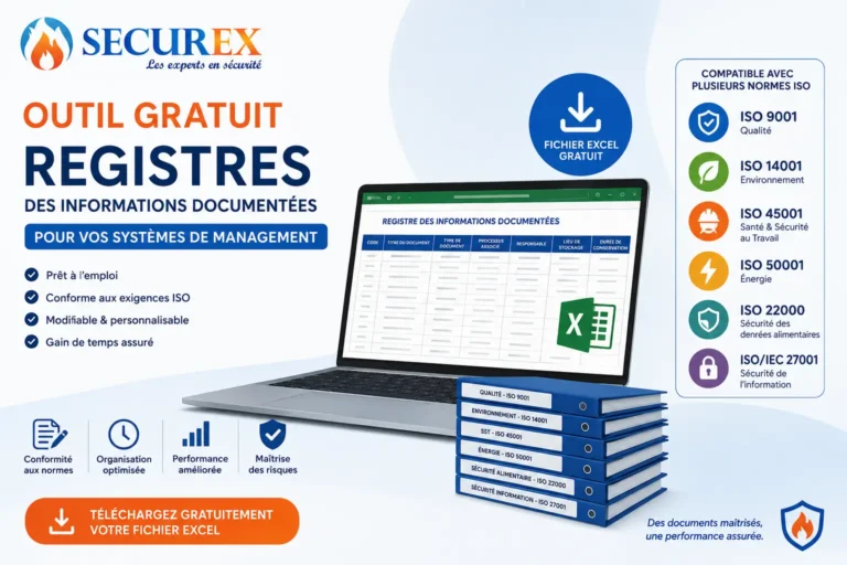 Registre des informations documentées Excel : liste maîtresse et tableau de bord du système de management intégré