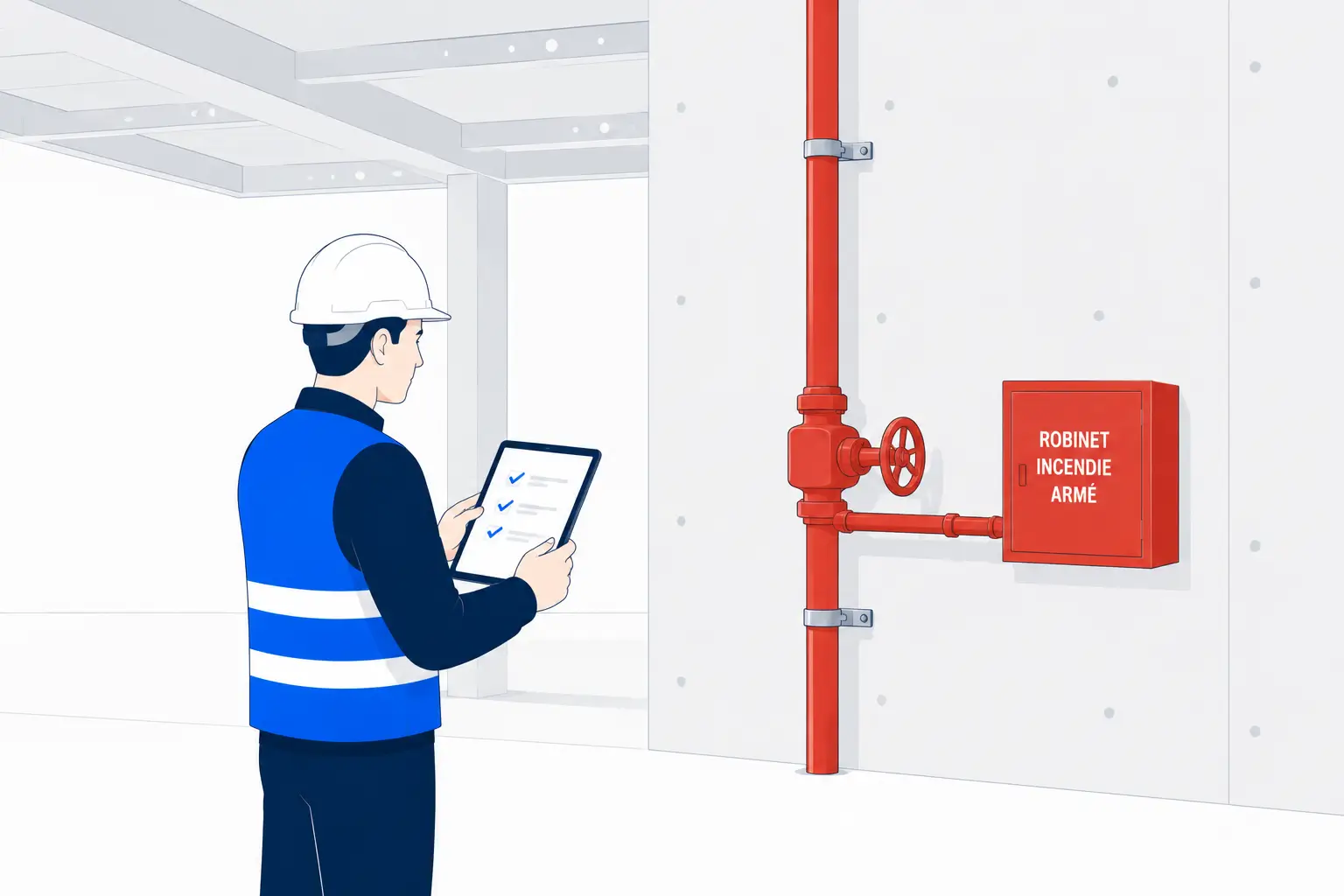 Visite de contrôle de chantier par un ingénieur SECUREX